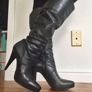 Aldo black leather boots