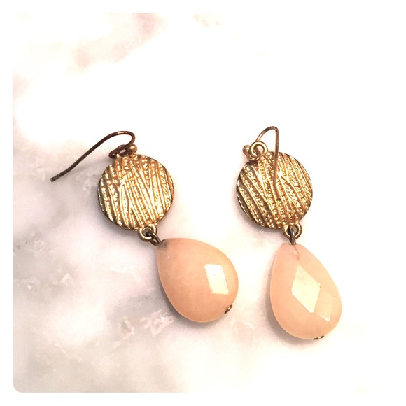 Gold and pale pink earrings