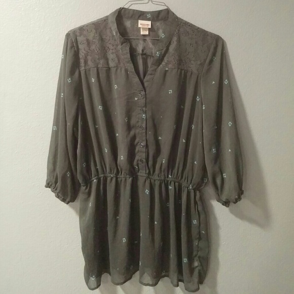 XXL Grey Sheer Blouse