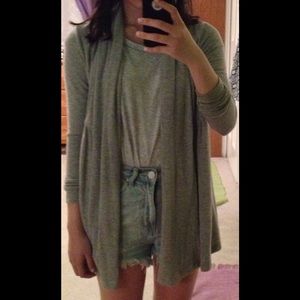 SOLD Forever 21 Draped Gray Wrap Cardigan