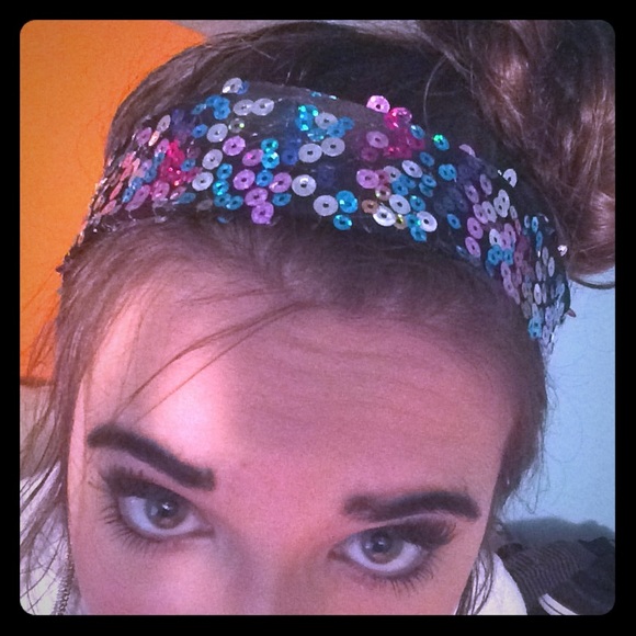 Purple Blue Silver Sequined Headband NWOT