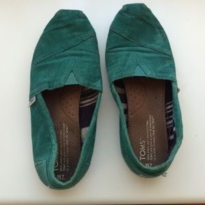 green corduroy TOMS