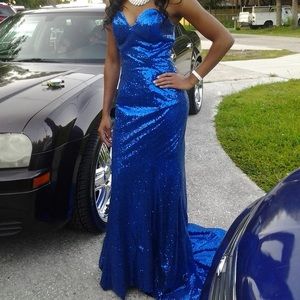 Blue sequence dress