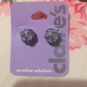 Pretty light blue and silver studs