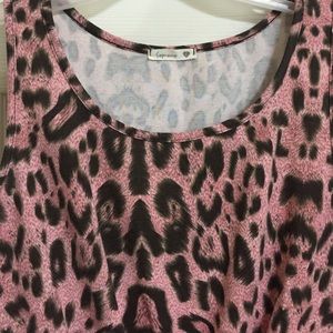 Pink & brown peplum top. JUNIORS