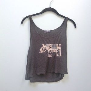 Brandy Melville Elephant Dark Grey Tank