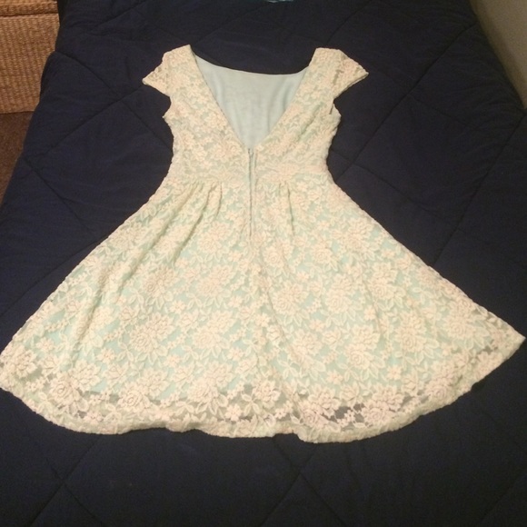 Mint and Cream Lace Sun Dress - Picture 1 of 3