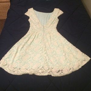 Mint and Cream Lace Sun Dress