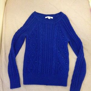 Royal blue cable knit sweater