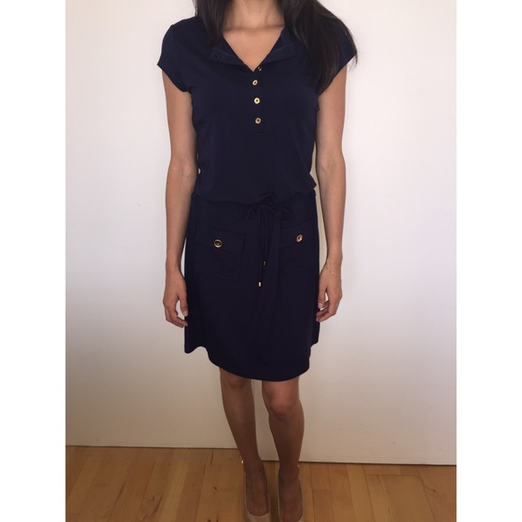 Navy tie dress