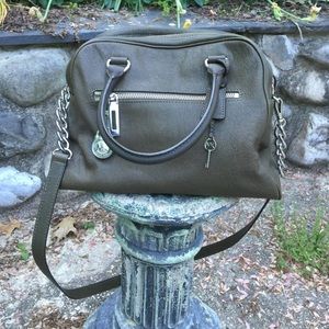 Michael Kors Green Cross Body Bag/Silver Accents