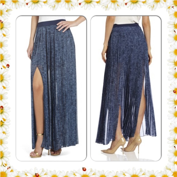 BCBGMAXAZRIA DILLON PLEATED MAXI SKIRT NWT$298 - Picture 2 of 7
