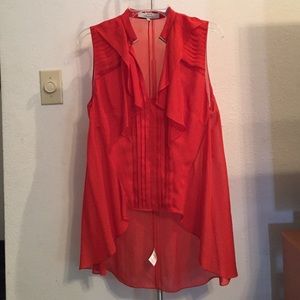 Robert Rodriguez Red Silk High Low top