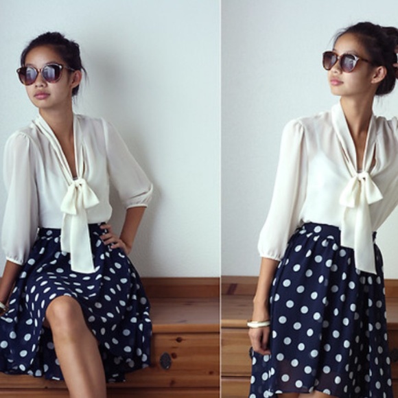 New York & Co Polka Dot Skirt