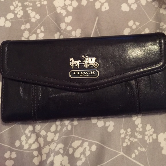 Black leather coach wallet
