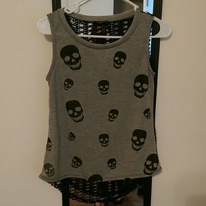 Skull fishnet tank