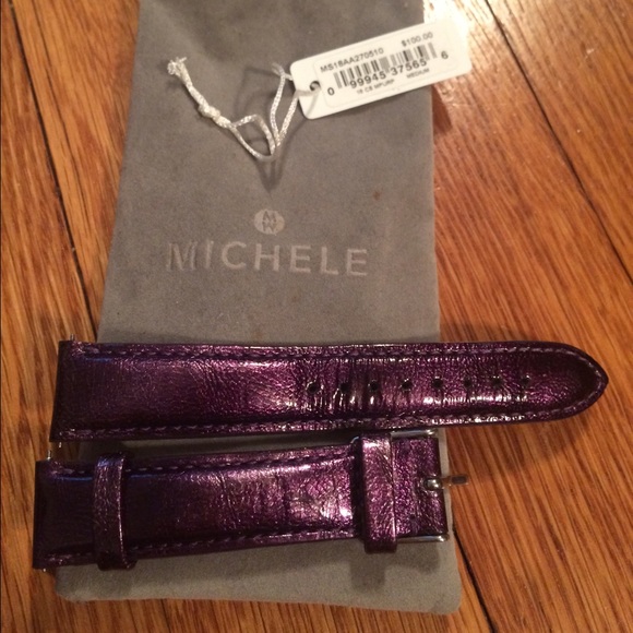 Authentic genuine leather Michele watch strap
