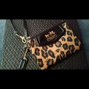 Coach Leopard Wristlet.