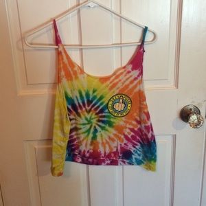 obey tie-dye "get out of my face" tank