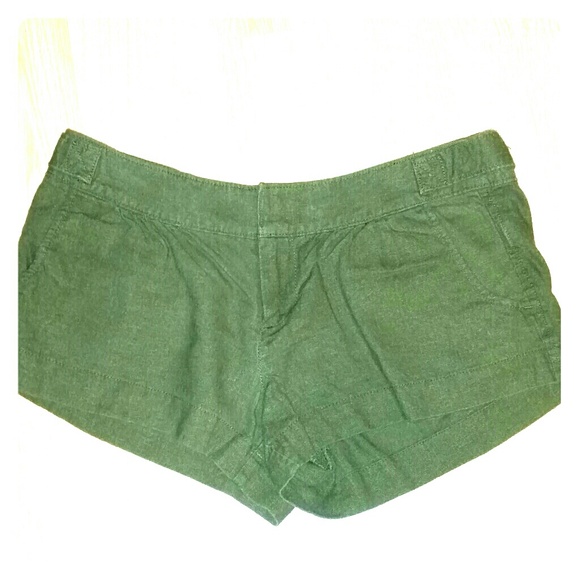 Olive Green Linen shorts
