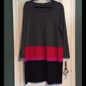 DKNY wool blend color block dress