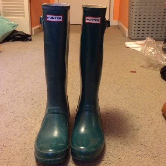 Green Hunter Boots Size 7