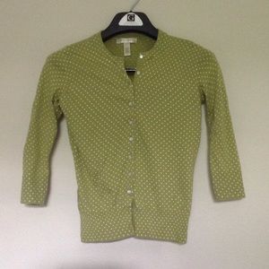 Banana Republic Green Polkadot Cardigan