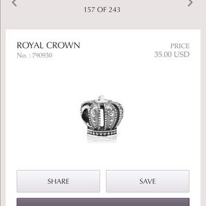 Pandora Crown Charm