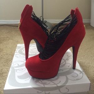 Red Strappy Heels