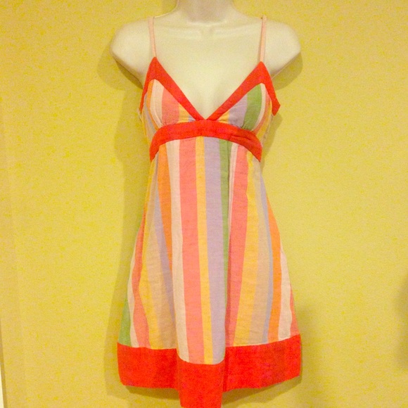 Multi colored linen summer dress