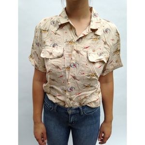 Vintage galaxy print cowboy shirt