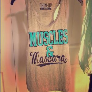 Workout tank: muscles & mascara 🎀