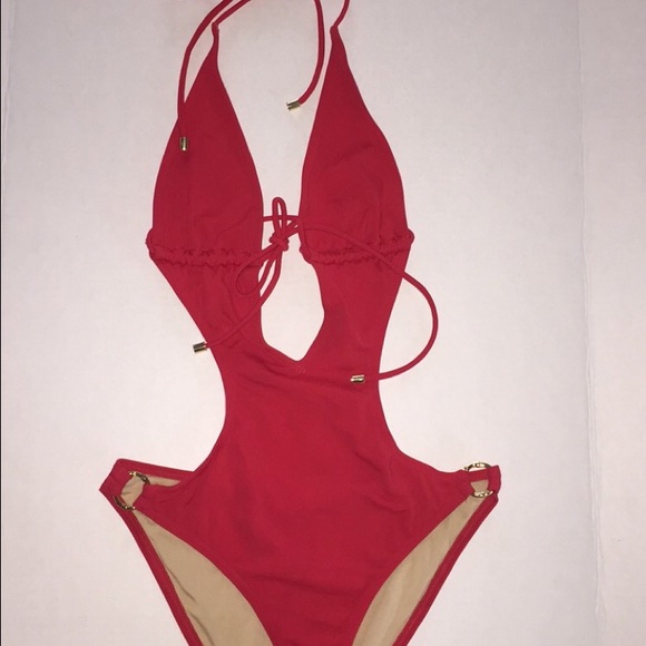 Victoria's Secret Tops - Red Victoria Secrets one piece cut out swimswuit