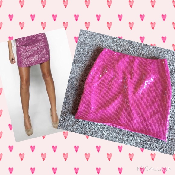 Pink sequence skirt