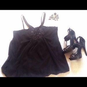 Black beaded top