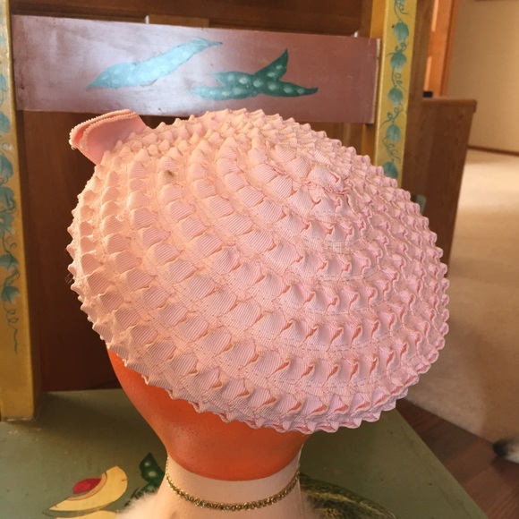 😥 SOLD locally Vintage Light Pink Ribbon Beret - Picture 2 of 4