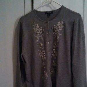 Lands end sweater grey size large 14-16