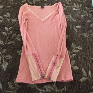 Free People Orange Zipper Cuff Thermal *Rare*