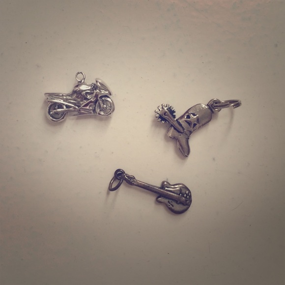 Charms (cowboy boot, guitar, motorcycle)