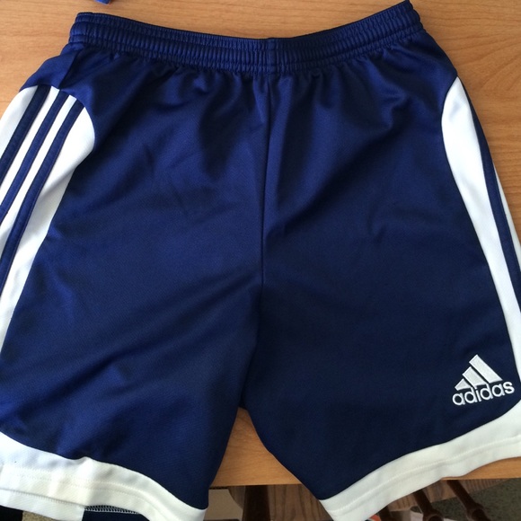 Adidas Climalite navy blue and white shorts