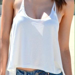 Double strap white crop