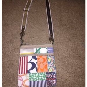Colorful coach shoulder purse