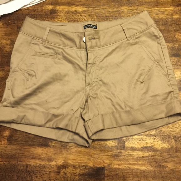 Tan express shorts.