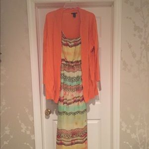 Plus Size Maxi Dress w/matching sweater -sz 22-24