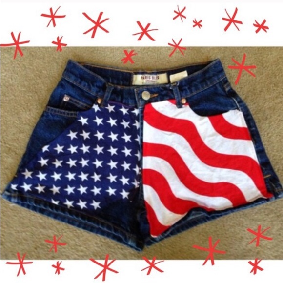 American Flag High Waisted Shorts