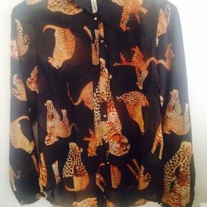 Safari chiffon blouse (black)
