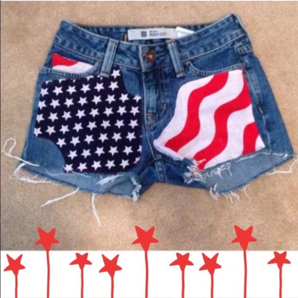 American Flag High Waisted Shorts