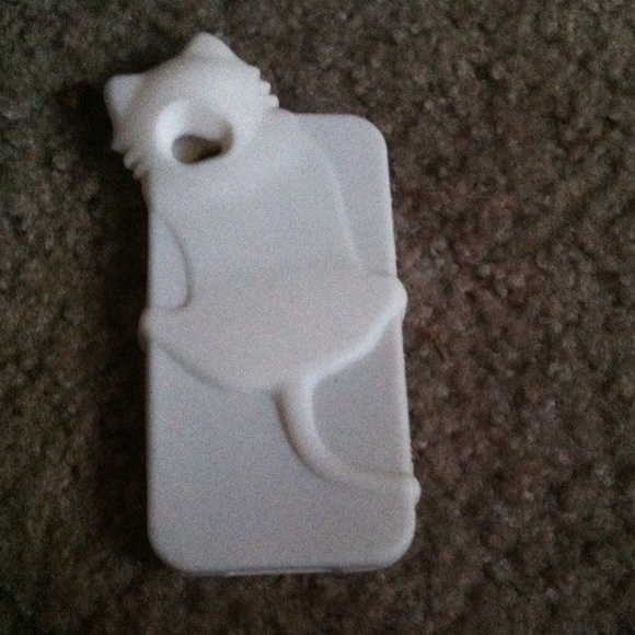White cat Iphone 4/4s case