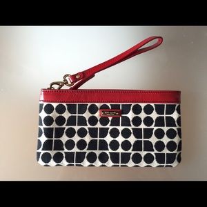 Kate Spade clutch - black / white with red accent