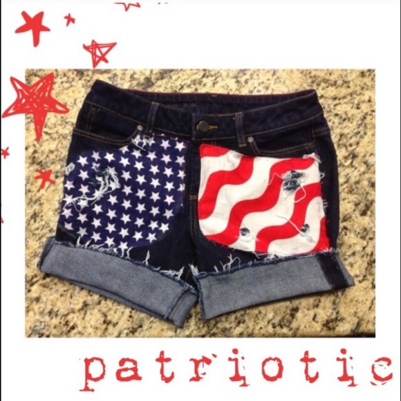 American Flag High Waisted Shorts